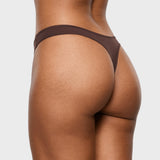 Women's V-shaped Low Rise Thongs 3 Pack Hazelnut (3pack)