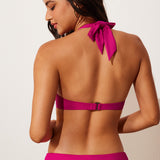 Women's Halter Push Up Bikini Top Granita Pink @model_info:ES2
