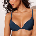 Women's Ribbed Plunge Bikini Top Insignia Blue @model_info:ES3