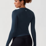 CRZ YOGA Women's Seamless Long Sleeves Shirts Black