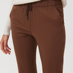 Women's Stretch Drawstring 7/8 Pants with Pockets 27'' Black