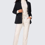Women's Stretch Drawstring Jogger with Pockets 28'' Black