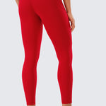 CRZ YOGA Women's Sleek Pocket Leggings 25” Red Chili