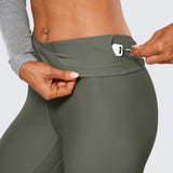 CRZ YOGA Women's Fleece Lined Leggings 25" Olive Green