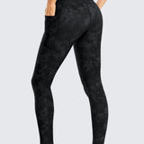 CRZ YOGA Women's Fleece Lined Leggings with Pockets 25'' True Navy