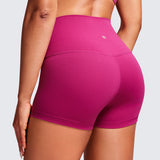 CRZ YOGA Women's Yoga High Rise Booty Butterluxe Biker Shorts 2.5'' Magenta Purple