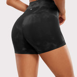 CRZ YOGA Women's Yoga High Rise Biker Shorts Butterluxe Shorts 4'' Black