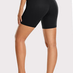 CRZ YOGA Women's Yoga High Rise Biker Shorts Butterluxe Shorts 6'' Dark Forest Green