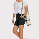 CRZ YOGA Women's Yoga High Rise Biker Shorts Butterluxe Shorts 6'' Dark Grey Camouflage 2