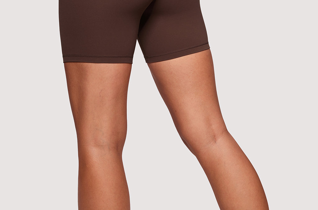 CRZ YOGA Women's Yoga High Rise Biker Shorts Butterluxe Shorts 6'' Dark Grey Camouflage 2