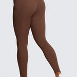 CRZ YOGA Womens Butterluxe Pockets Workout Leggings 28" Coffee Brown