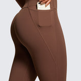 CRZ YOGA Womens Butterluxe Pockets Workout Leggings 28" Coffee Brown