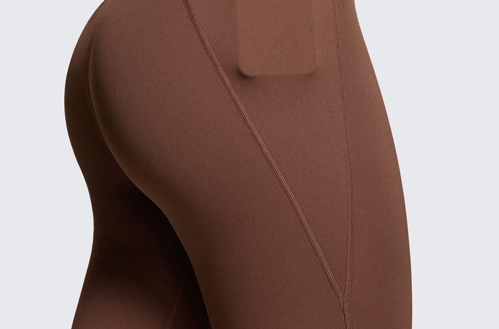 CRZ YOGA Womens Butterluxe Pockets Workout Leggings 28" Coffee Brown