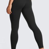 CRZ YOGA Women's High Rise Butterluxe Yoga Leggings 25'' V Cross Waist Hibiscus Purple