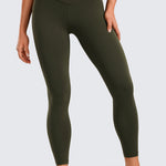 CRZ YOGA Women's High Rise Butterluxe Yoga Leggings 25'' V Cross Waist Black