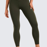 CRZ YOGA Women's High Rise Butterluxe Yoga Leggings 25'' V Cross Waist Black