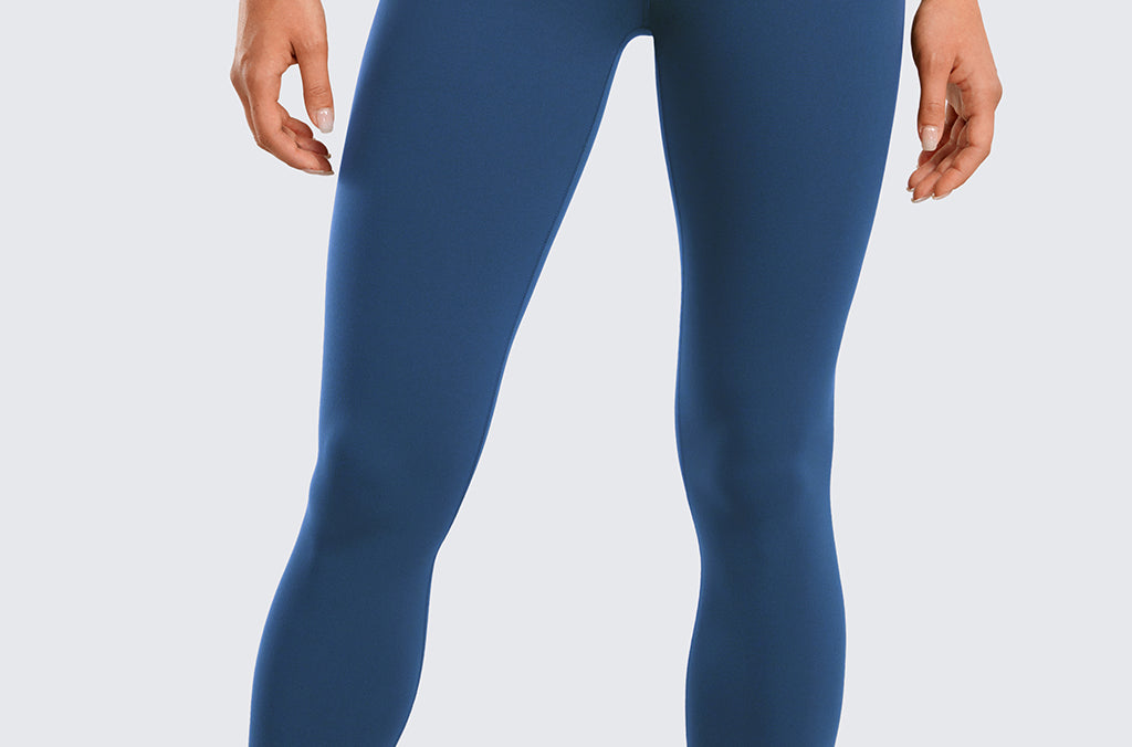 CRZ YOGA Women's High Rise Butterluxe Yoga Leggings 25'' V Cross Waist Black