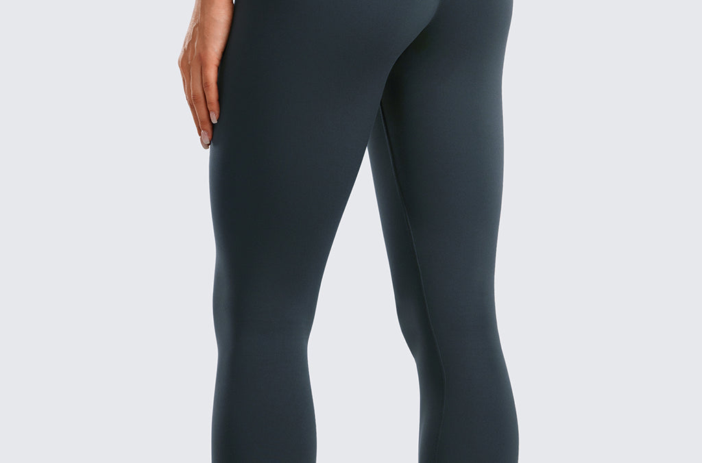 CRZ YOGA Women's High Rise Butterluxe Yoga Leggings 25'' V Cross Waist Hibiscus Purple