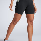 CRZ YOGA Women's Fast Dry Athletic Shorts 6" with Pockets Grey Sage
