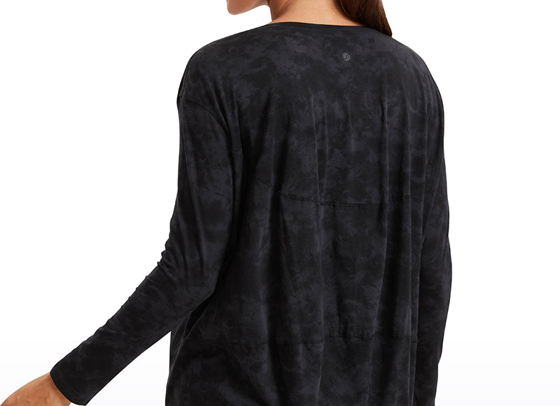 Women's Pima Cotton Boat Neck Long Sleeve Shirts Misty Merlot