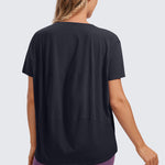 Women's Pima Cotton Boat Neck Short Sleeves Shirts White