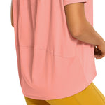 Women's Pima Cotton Boat Neck Short Sleeves Shirts Granita Pink