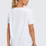 Women's Pima Cotton Boat Neck Short Sleeves Shirts Black