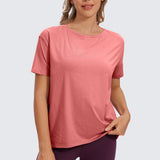 Women's Pima Cotton Boat Neck Short Sleeves Shirts Briar Rose