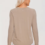 Women's Pima Cotton Long Sleeve Shirts Mortar color