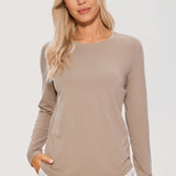 Women's Pima Cotton Long Sleeve Shirts Mortar color