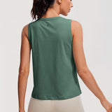 Women's Pima Cotton Cropped Tank Top Graphite Green