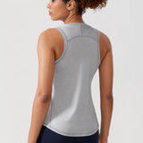 CRZ YOGA Women's Lightweight Racerback Tank Top Silver Mist
