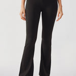 CRZ YOGA Women's V Cross Waist Flare Leggings 31'' Black