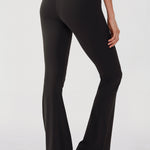 CRZ YOGA Women's V Cross Waist Flare Leggings 31'' Black
