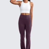 CRZ YOGA Women's High Waist Flare Leggings 30.5" Hot Fudge Brown
