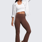 CRZ YOGA Women's High Waist Flare Leggings 29" Olive Green