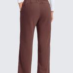 CRZ YOGA Women's Cotton Fleece Lined Sweatpants 30" Pomegranate