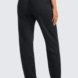 CRZ YOGA Women's Cotton Fleece Lined Sweatpants 28" Taupe