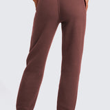 CRZ YOGA Women's Cotton Fleece Lined Sweatpants 28" Taupe