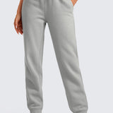 CRZ YOGA Women's Cotton Fleece Lined Sweatpants 28" Milky White