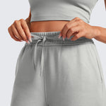 CRZ YOGA Women's Cotton Fleece Lined Sweatpants 28" Milky White