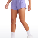 CRZ YOGA Women's Running Feathery-Fit Soft Spilt Quick Dry Lined Shorts Dark Lavender Purple