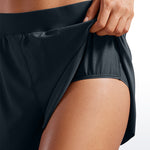 CRZ YOGA Women's Running Feathery-Fit Soft Spilt Quick Dry Lined Shorts True Navy