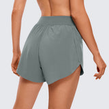 CRZ YOGA Women's Mid Waisted Dolphin Shorts 4" White