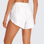 CRZ YOGA Women's Mid Waisted Dolphin Shorts 4" Black