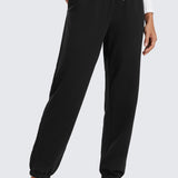 CRZ YOGA Women's Cotton Fleece Joggers with Pockets 28" Ink Blue