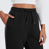 CRZ YOGA Women's Cotton Fleece Joggers with Pockets 28" Black