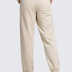CRZ YOGA Women's Cotton Fleece Joggers with Pockets 28" Milky White