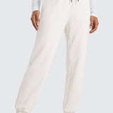 CRZ YOGA Women's Cotton Fleece Joggers with Pockets 28" Black