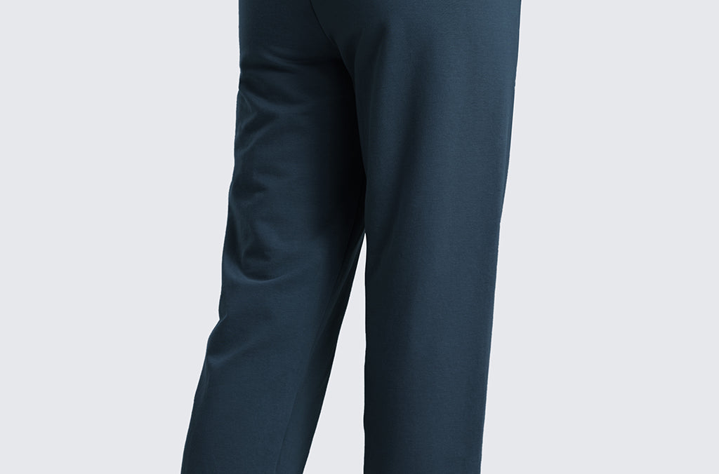 CRZ YOGA Women's Cotton Fleece Joggers with Pockets 28" Ink Blue